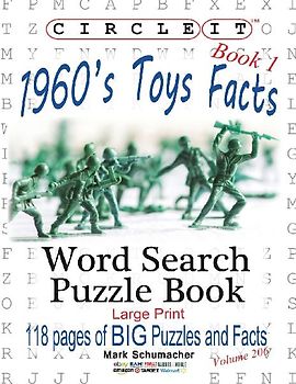 Circle It, 1960s Toys Facts, Book 1, Word Search, Puzzle Book