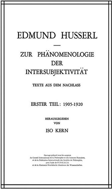 Zur Phänomenologie der Intersubjektivität