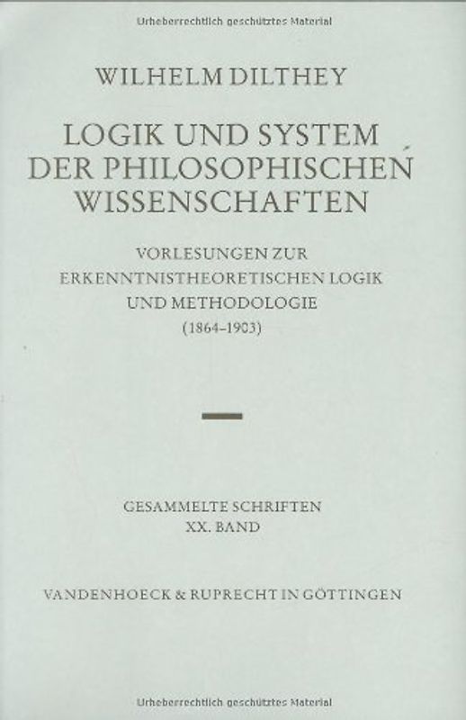 Logik und System der philosophischen Wissenschaften