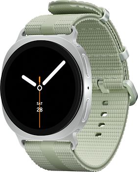 Samsung Galaxy Watch8 40 mm Boîtier aluminium argent sur Sport Chic M/L vert sauge [Wi-Fi + 4G]
