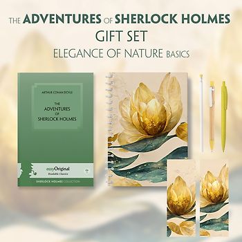 The Adventures of Sherlock Holmes (with audio-online) Readable Classics Geschenkset + Eleganz der Natur Schreibset Basics