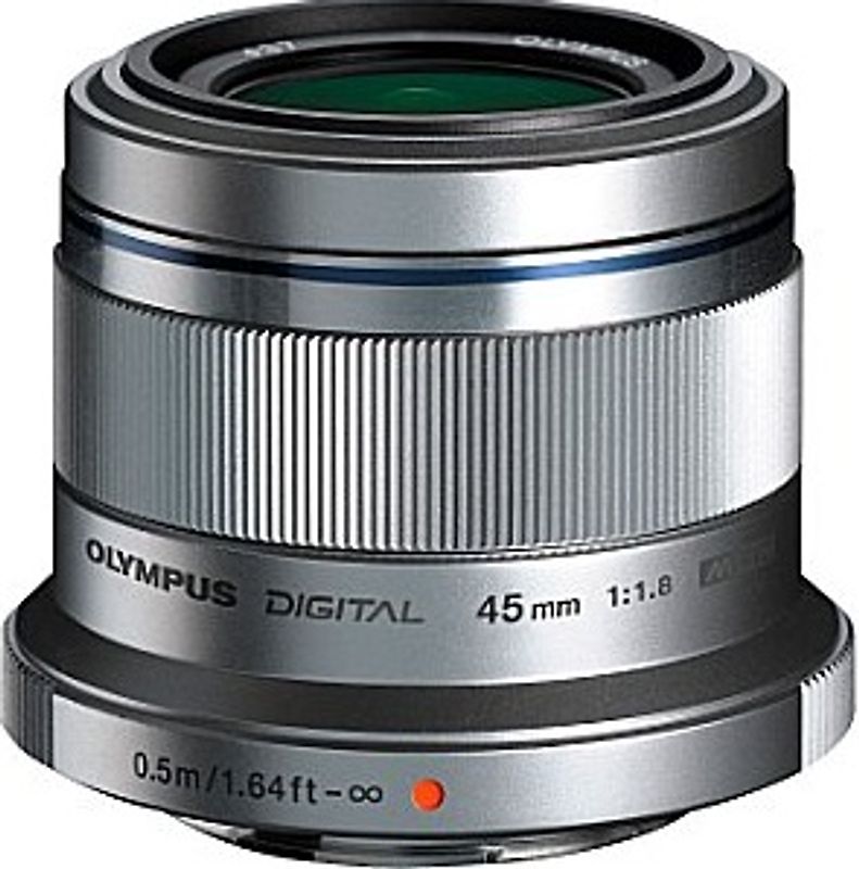 Olympus M.Zuiko Digital 45 mm F1.8 37 mm Filtergewinde (Micro Four Thirds Anschluss) silber
