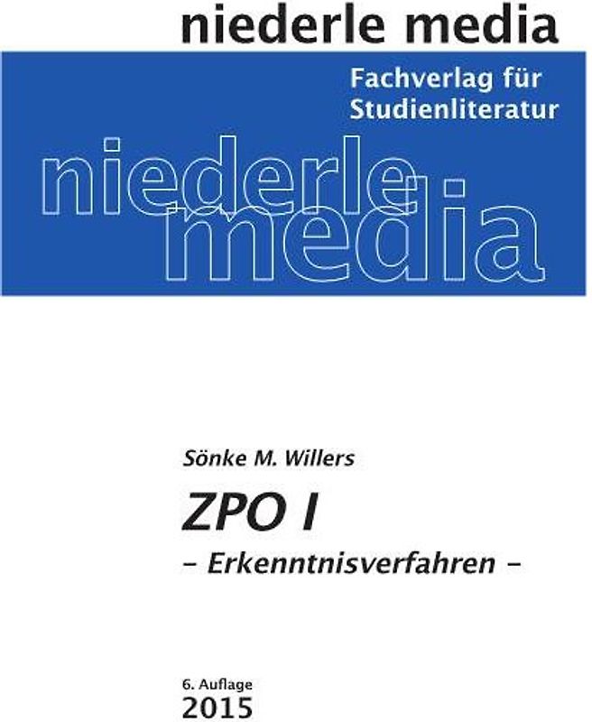 ZPO I Erkenntnisverfahren. 2019