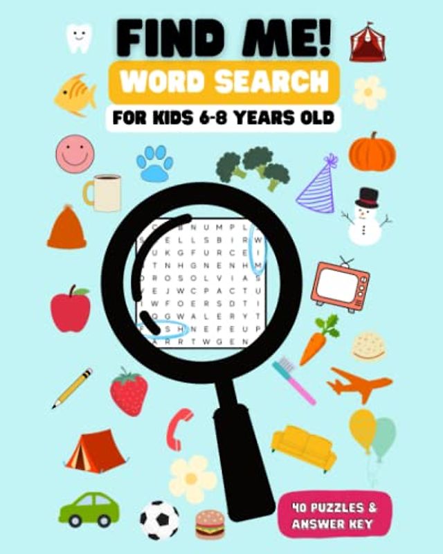 Find Me: Word Search for Kids 6-8: Black and White Version