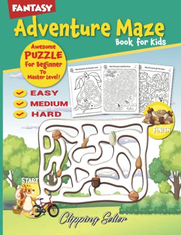 Adventure Maze Book for kids: Awesome PUZZLE For Beginner To Master Level |Activity Workbook for Children | Gifts for Girls(Maze Books for Kids Ages 4-8)