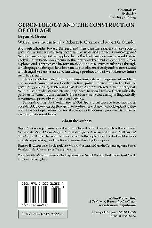 Gerontology and the Construction of Old Age