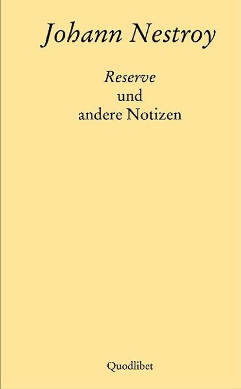 Reserve und andere Notizen