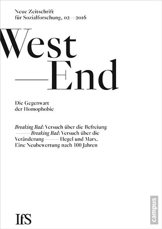 WestEnd 2016/2: Die Gegenwart der Homophobie