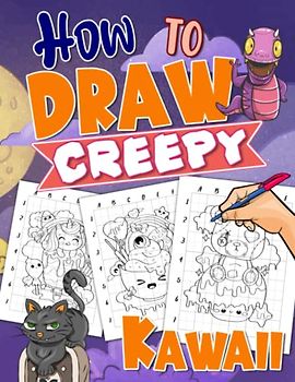 How To Draw Creepy Kawaii: 25 Easy And Simple Spooky Drawing Pages With Guides To Follow And Learn To Draw | Stress Relief Gifts | Relaxation Gifts | Birthday Gifts