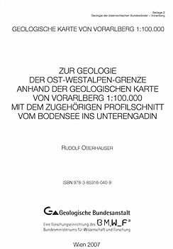 Geologische Karte von Vorarlberg. 1:100000: Kurzerläuterungen