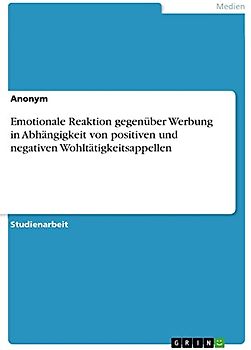 Emotionale Reaktion gegenüber Werbung in Abhängigkeit von positiven und negativen Wohltätigkeitsappellen