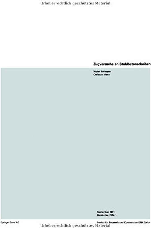 Zugversuche an Stahlbetonscheiben