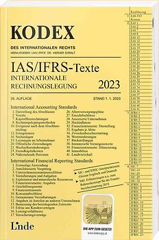 KODEX Internationale Rechnungslegung IAS/IFRS - Texte 2023