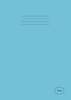 10mm: A4 School Exercise Book, 10 mm Squares Maths Notebook, 80 Pages, Thick 90GSM Quality White Paper - Blue Cover
