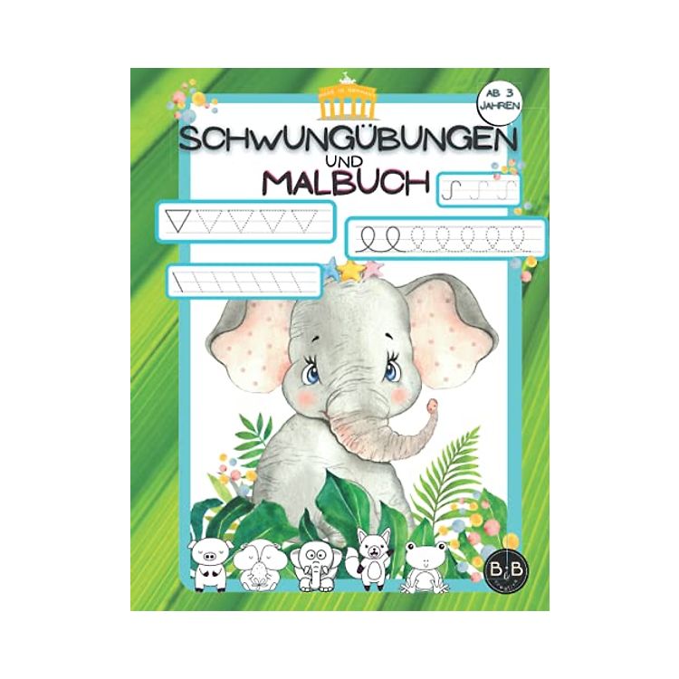 Schwungübungen und Malbuch Vorschule ab 3 Jahren: Schwungübungen ab 3 4