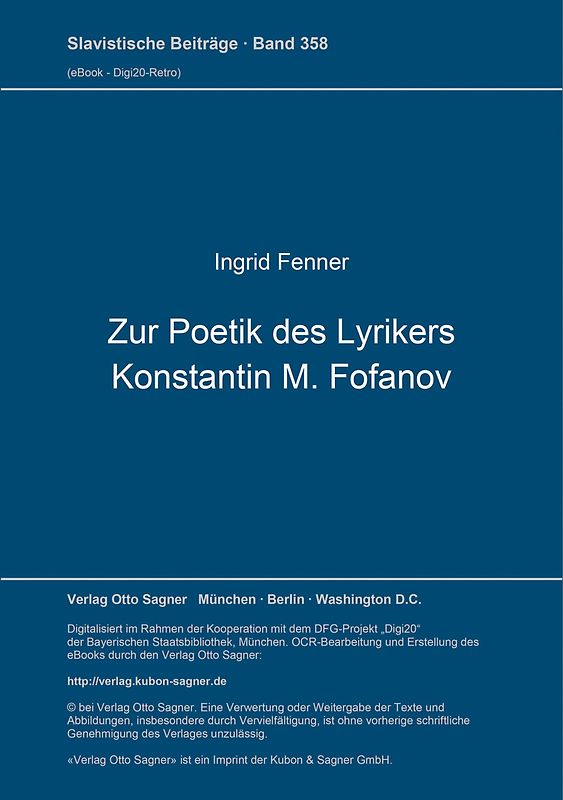 Zur Poetik des Lyrikers Konstantin M. Fofanov