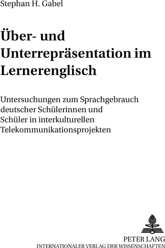 Über- und Unterrepräsentation im Lernerenglisch