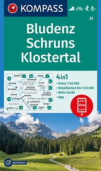KOMPASS Wanderkarte 32 Bludenz-Schruns 1:50.000