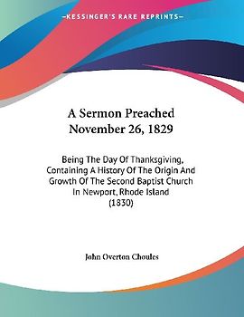 A Sermon Preached November 26, 1829