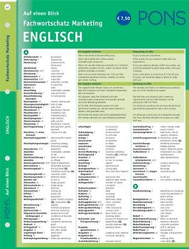 Fachwortschatz Marketing auf einen Blick: Englisch. Deutsch-Englisch