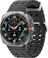 Samsung Galaxy Watch Ultra 47 mm Boîtier en titane couleur argent titane avec bracelet Sport Extrême gris [Wi-Fi + Cellulaire]
