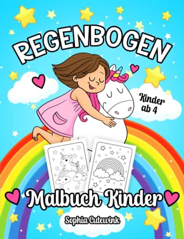 Regenbogen Malbuch ab 4: Malbuch Kinder | Malbuch Mädchen Geschenke - Mitbringsel Kindergeburtstag