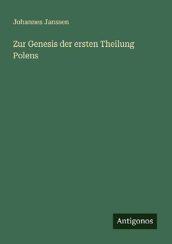 Zur Genesis der ersten Theilung Polens