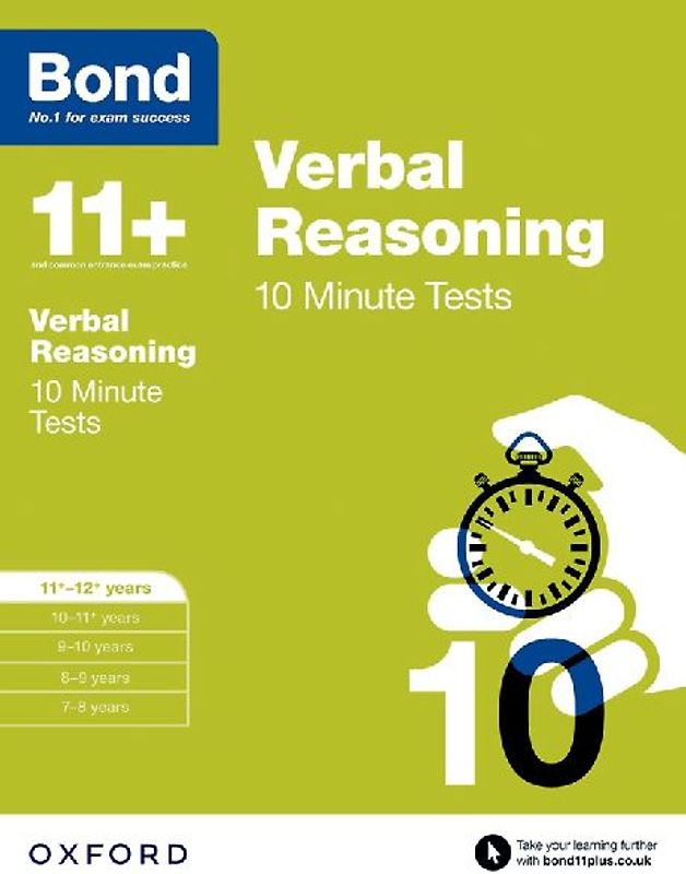 Bond 11+: Verbal Reasoning: 10 Minute Tests