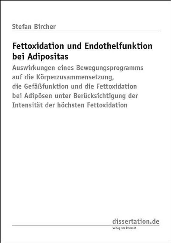 Fettoxidation und Endothelfunktion bei Adipositas