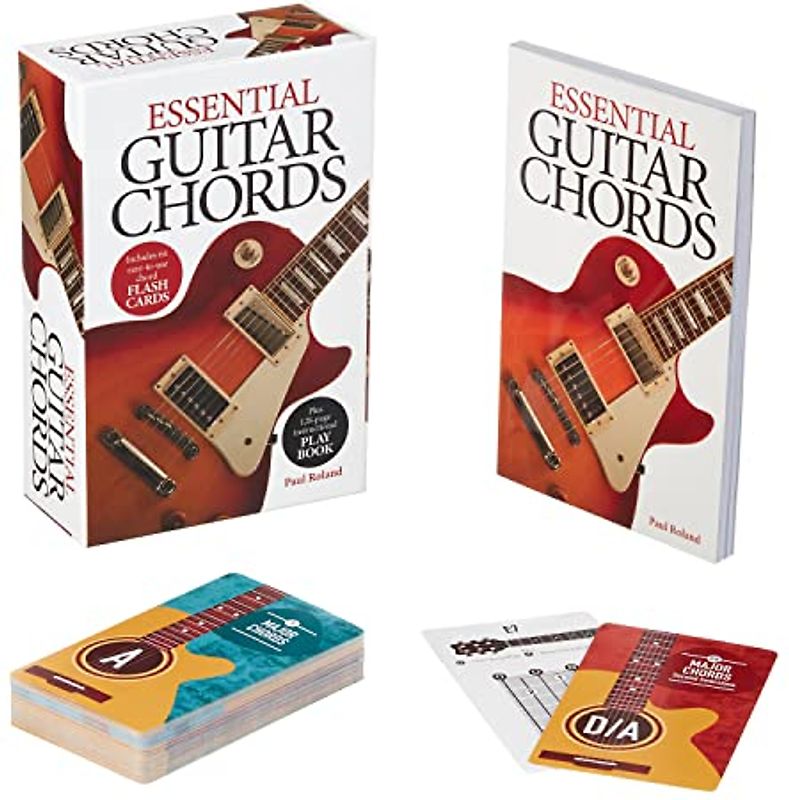 Essential Guitar Chords Book & Card Deck: Includes 64 Easy-to-Use Chord Flash Cards, Plus 128-Page Instructional Play Book (Arcturus Leisure Kits)
