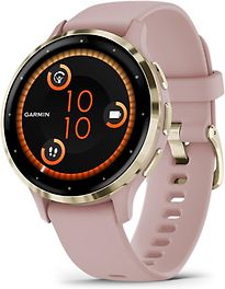 Garmin Venu 3S 41 mm goud van roestvrij staal met roze behuizing en siliconen polsband [wifi]