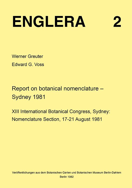 Report on botanical nomenclature