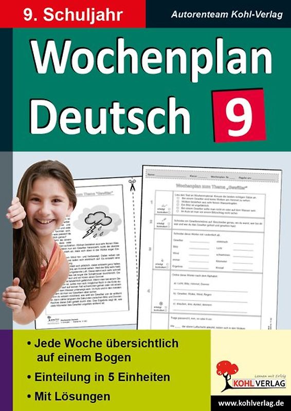 Wochenplan Deutsch / Klasse 9