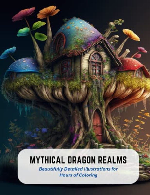 Mythical Dragon Realms: Beautifully Detailed Illustrations for Hours of Coloring