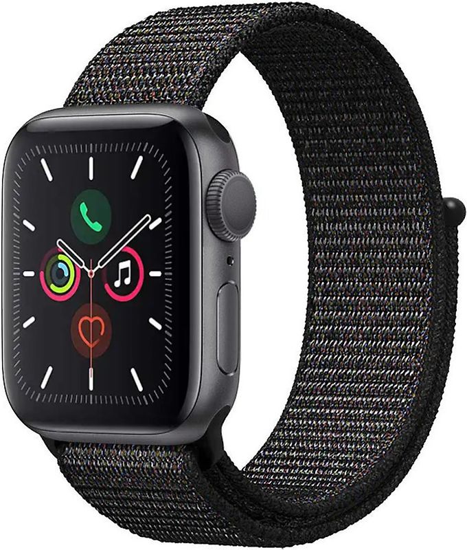 Apple Watch Series 5 44 mm boîtier en aluminium gris sidéral avec Boucle Sport noir [Wifi]