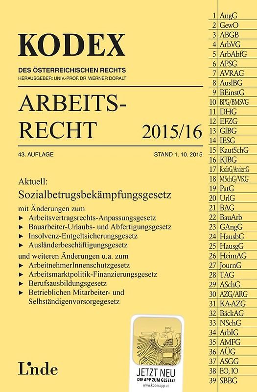 KODEX Arbeitsrecht 2015/16