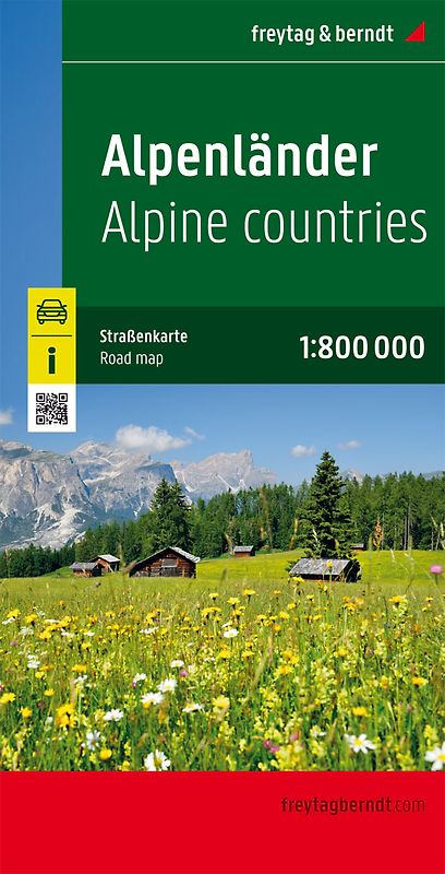 freytag & berndt Straßenkarte Alpenländer, Österreich - Deutschland - Schweiz - Frankreich - Italien - Slowenien 1:800.000
