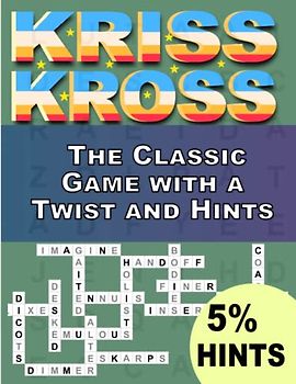 Kriss Kross Crosswords Puzzles Book For Adults With 5% Hints: The Classic Game with a Twist and Hints ,Crosswords