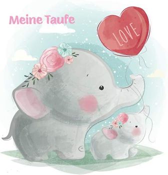 Meine Taufe: Gästebuch und Erinnerungsalbum zur Taufe | für Mädchen | Geschenkidee | Paten Onkel | Paten Tante | 110 Seiten 21,5cm x 21,5 cm | Elefanten Cover Rosa