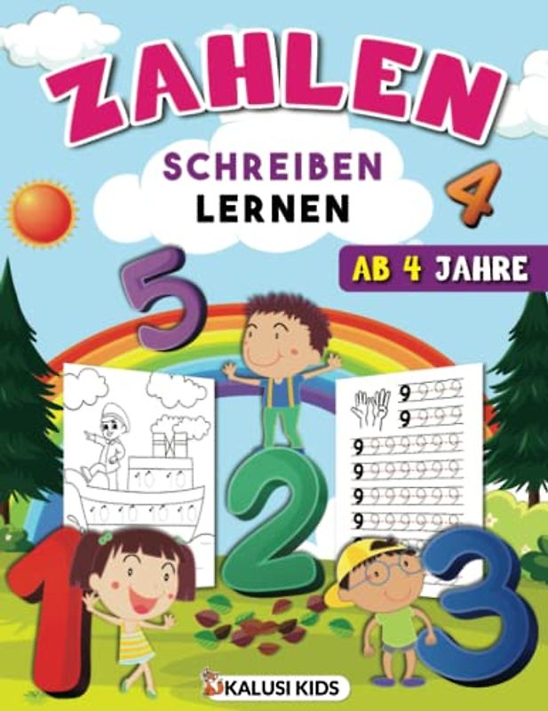 Zahlen schreiben lernen ab 4 Jahre: Zahlen Übungsheft für den Kindergarten und Vorschule - Zahlen von 0 bis 20 lernen mit Spaß