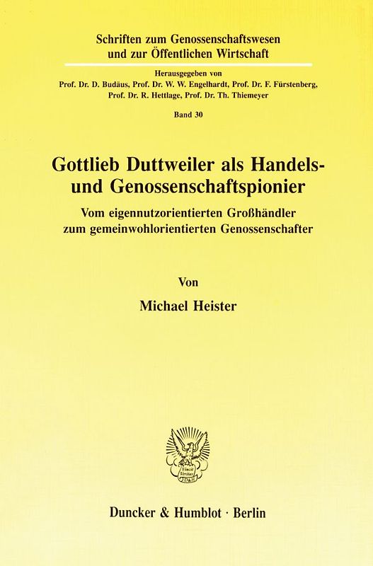 Gottlieb Duttweiler als Handels- und Genossenschaftspionier.