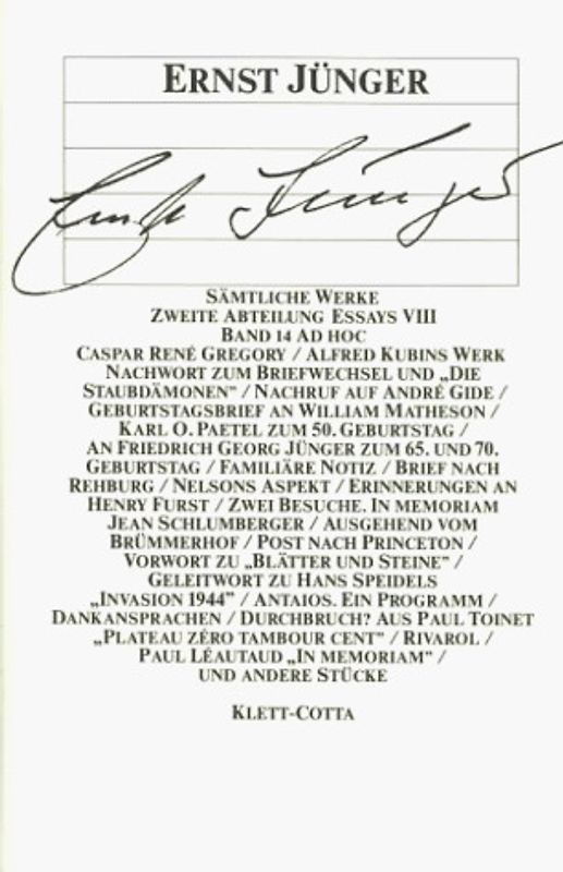 Sämtliche Werke / Ad hoc. Essays VIII