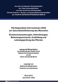 Pferdegestützte Interventionen (PGI) zur Gesundheitsförderung des Menschen