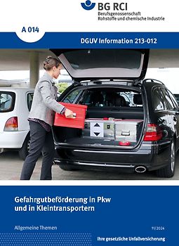 A 014 - Gefahrgutbeförderung in PKW und in Kleintransportern