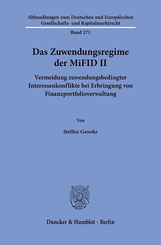 Das Zuwendungsregime der MiFID II