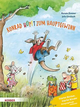 Konrad Känguru und Rita Rennmaus. Konrad hüpft zum Hauptgewinn