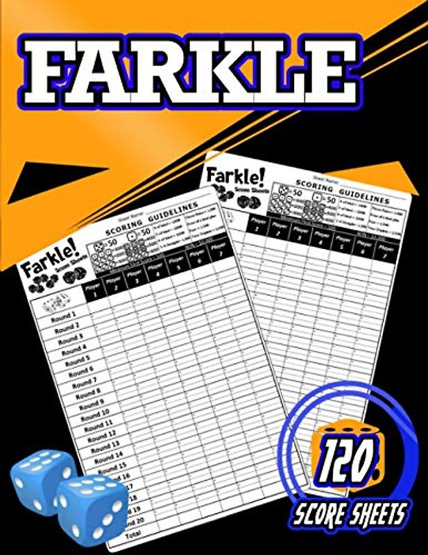 Farkle Score Sheets: 120 big Size Replacement Sheets, Score Keeping Pads For Farkel Card Game, Farckle Dice Game Scorebook