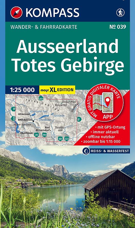 KOMPASS Wanderkarte 039 Ausseerland, Totes Gebirge 1:25.000