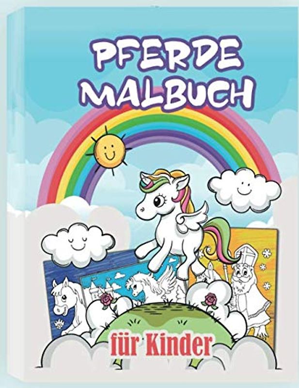 Pferde Malbuch für Kinder: Schöne Pferdemotive zum Ausmalen