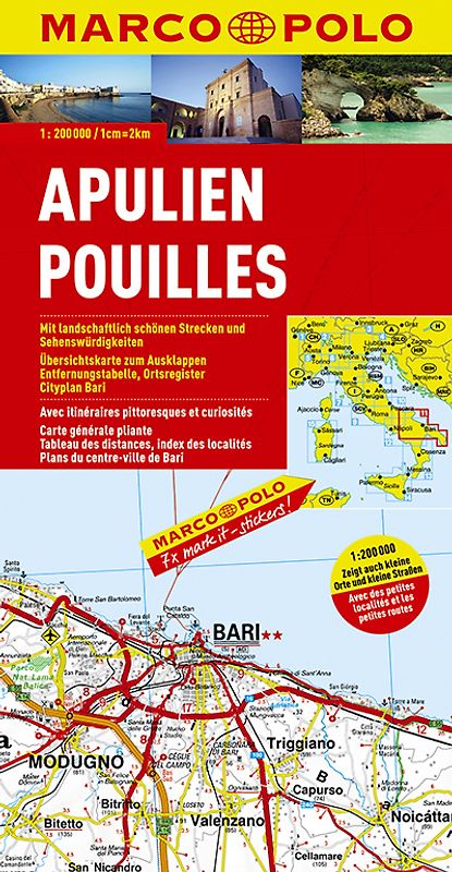 MARCO POLO Karte Italien Blatt 11 Apulien 1:200 000
